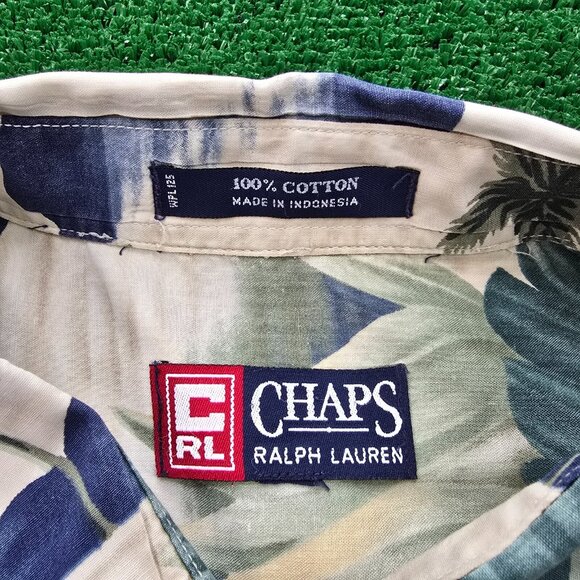 Chaps Ralph Lauren Shirt Mens 3XL Floral Button Up Vintage Y2K Hawaiian Beach - Picture 6 of 7